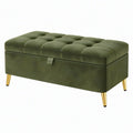 Panca contenitore 100 x 40 x 45 cm in tessuto verde con seduta imbottita