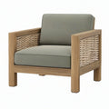 Poltrona da giardino 78 x 75 x 78 cm in legno e fibra intrecciata grigio naturale - stile moderno
