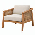 Poltrona 78 x 76 x 82 cm in legno e corda beige marrone naturale - stile naturale per soggiorno