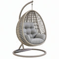 Poltrona sospesa 105 x 105 x 195 cm in metallo e rattan sintetico grigio per relax