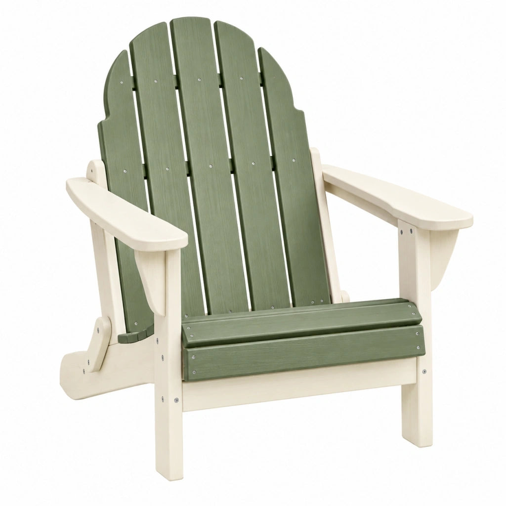 Sedia Adirondack 79 x 90 x 100 cm in legno verde salvia e bianco crema per esterno