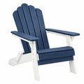 Sedia Adirondack 79 x 83 x 97 cm in legno blu e bianco da esterno stile classico