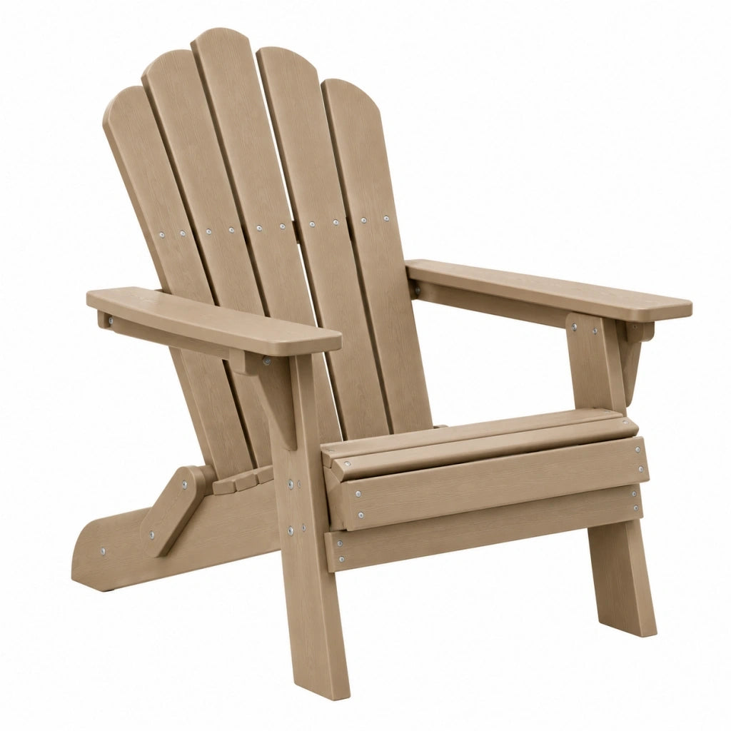 Sedia Adirondack 83 x 90 x 98 cm in plastica beige da esterno stile classico