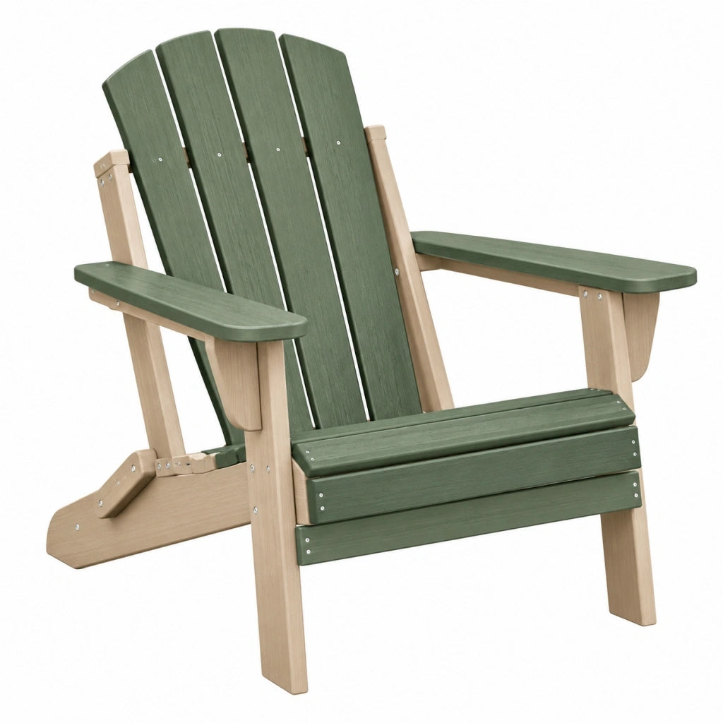 Sedia da giardino 80 x 90 x 100 cm in legno verde e naturale con schienale alto