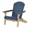 Sedia Adirondack pieghevole 80 x 90 x 98 cm in legno blu/naturale da esterno