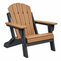 Sedia Adirondack da giardino 83 x 76 x 95 cm in legno marrone e plastica nera - schienale inclinato