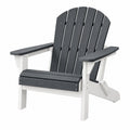 Poltrona Adirondack 80 x 90 x 100 cm in plastica grigio scuro e bianco - reclinabile da esterno